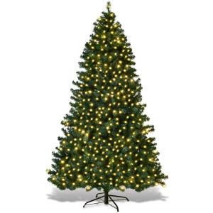 7 ft. Pre-Lit PVC Hinged Artificial Christmas Tree with 300 LED Lights