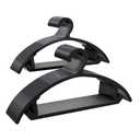 ABHENG 50 Pack Clothes Hangers, Non Slip Heavy Duty Plastic Hangers, Space Saving All-in-One Garment Hangers for Dresses Suits Jeans Knits, Hold Up to 11 LB Dry & Wet, 16.4" x 8.3", Black, UAPY0850B