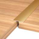 NeatiEase T Molding Floor Transition Strip, Aluminum Laminate Flat Divider for Joining Gaps, Threshold, Tiles, Gold, 4ft x 1.6in (3pcs)