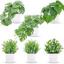 Amazon.com: Der Rose 6 Pack Fake Plants Small Artificial Potted Plants Faux Plants for Home Office Desk Bathroom Aesthetic Farmhouse Room Decor Indoor : Home & Kitchen