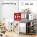 Toutrop Mini Fridge Cabinet with Storage Shelves, Microwave Stand with 2 AC/2 USB Outlets, Coffee Bar Cabinet with Mini Fridge Space, Utility Storage Shelf for Home Kitchen Dorm Office