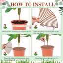 Sawysine 3 Pcs Plant Pot Cover Plant Protector from Animal Flower Pot Grid with Center Cutout Flower Cover Soil Protectors(Coffee,11.8 in)
