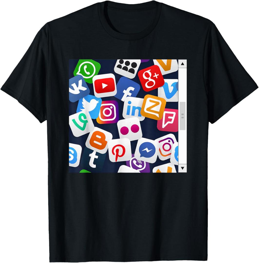 Social Media Feed Graphic Funny Teen Halloween Costume T-Shirt S