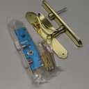 Flat Slot Storm Door Handle Complete Set, Mortise Keyed Lever Mount Latch with Deadbolt for Screen and Storm Doors (Bright Gold)