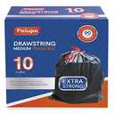 Feiupe 10 Gallon Drawstring Trash Bag Garbage Bag Trash Can Liner,0.9 Mil,90 Count (Black, 10 Gallon)