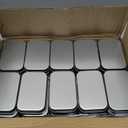 meekoo 162 Pcs Metal Tins Empty Rectangular Storage Container Kit Includes 80 Hinged Tin Box 3.7 x 2.4 x 0.8 Inch Craft Organizers Metal Boxes With Lid 80 Adhesive Tags 2 Black Paint Pens(Silver)