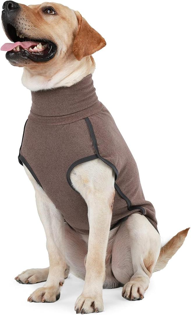 Dog Sweater Pullover Cold Weather Vest for Dogs Dog Sweatshirt & Jacket for Indoor and Outdoor Use (Large, Brown)