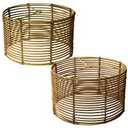 Rattan Drum Lampshade for Table Lamps Floor Lamp,unique boho,Easy Assembly Replacement Lamps shades 2 Pack