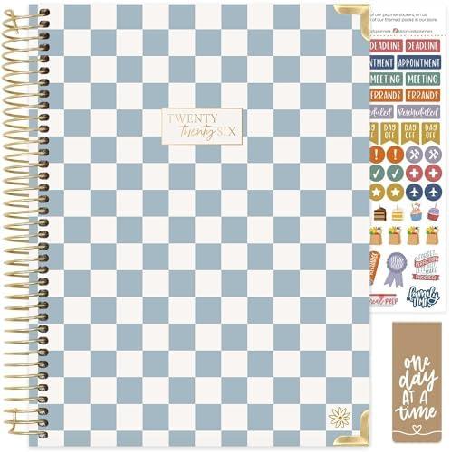 bloom daily planners HARDCOVER 2026 Planner (January to December) - 8.5” x 11” Weekly & Monthly Dated Agenda Organizer Book with Stickers & Tabs - Checkered