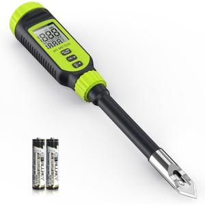 Soil pH Meter, Tadeto Digital Soil Tester with Sensitive Probe and LCD, Zinc Alloy Protective Tip Soil pH Test Kit for Garden, Gardening, Lawns, Plant, Water and Food (Includes Battery x2) (Green)