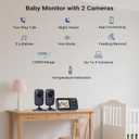 Video Baby Monitor with 2 Cameras, App Connectivity, 1200ft Range, Vox Mode, 2-Way Talk, Night Vision, Temperature Detection, Lullabies, Sound Detection, 2.8" IPS Screen