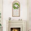 Runglecho Farmhouse Arch Wall Decor, Window Wooden Frame Panel Wall Sculpture for Home Decor Living Rooms Offices,White (20" x 41.75")