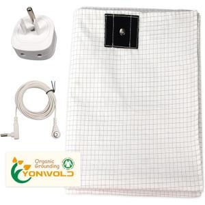Yonwold Organic Grounding Sheet 10% Silver King for Bed Sleeping Therapy with Safest Ground Adapter and Connection Cord 76x80 INCH