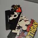 TONIFUL Red Mouse 2nd Birthday Party Supplies 2nd Table Centerpieces - Red Mouse Theme Design and Sturdy Wooden for Two Years Old Birthday Party Favors 2nd Birthday Decorations (4 Pcs)