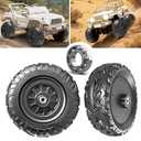 2 Pack 29CM/ 11.4'' EVA Soft Compound Tire for Power Wheels Ride on Car ﻿Alligator Tires Upgrade, Off-Road Tires Front/ Rear Wheels for Ride on Toys Car/ SUV/ Jeep/ UTV Replacement Parts, Black, Bearing