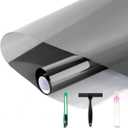 FuFin One-Way Window Privacy Film with Free Installation Tools,Premium PET Material,Heat Control 99% UV Blocking and Privacy Protection Window Film.Window Tint for Home Office (Grey 31.5"196.9") (Gray)