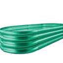 Land Guard Galvanized Raised Garden Bed Kit, Galvanized Planter Raised Garden Boxes Outdoor, Oval Large Metal Raised Garden Beds for Vegetables (2pcs) (Green) 4x2x1 ft