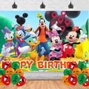 Mouse Birthday Party Supplies Backdrop 5x3 Cartoon Pink Kids Happy Birthday Background Photography Cartoon Mouse Party Decorations Banner Photo Booth Props