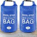 2 Pack Universal Pool Step Weights 250D PVC Waterproof Swimming Pool Ladder Weights 10l No Breaken Above Ground Pool Ladder Sand Bags, Foldable Pool Stair Weights for Pool Steps, Easy Fill Sand(Blue)