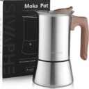 Sivaphe4 cups Stainless Steel Stovetop Espresso Coffee Maker | Induction Support 10 oz Intalian Moka Pot | Durable Cuban Coffee Maker 200ml(1 Cup=50ml)