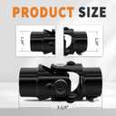 3/4 Round x 3/4 DD Black Single Steering Shaft Universal U Joint, Working Angle: 35 Degree, Total Length: 83 mm