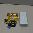 Gaoye Night Driving Blue Light Glasses for Woman - Computer Glasses for Blue Light Blocking - Lightweight Frames - 3 Pack, Matte Black, Leopard, Transparent