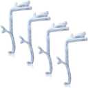 MorningRo 4 Pcs Heavy Duty Christmas Stocking Holders Cast Iron Hangers for Mantle Xmas Branch Stocking Holder with Protective Pad for Fireplace Home Shelf Can Hold Up 5 lbs (Retro White)