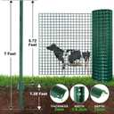 Fence Post 7 Feet / 84 Inch, Pack of 10, Heavy Duty Metal Fence Posts, No Dig U Post with U-Channel, Adjustable Tabs & Anchor Plate, Rust-Proof Steel Fence Stakes for Garden, Farm, Lawn, Poultry