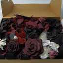 Ling's moment Black Red Artificial Wedding Arch Flowers Kit Pack of 4, 2pcs Hanging Flower Arrangement 2pcs Chiffon Drapes Ceremony Reception Fake Rose Arbor Backdrop Floral Party Outdoor Decorations