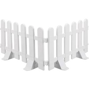 2Pcs Picket Fence for Garden, White Garden Fence, Plastic Picket Fences Panels with Bases, DIY Christmas Landscape Border for Flower Beds, Pathways, Yard, Wedding Decor, 19.65 x 11.79 inch