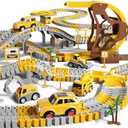 iHaHa 299 PCS Construction Race Tracks Boys Toys, 6 PCS Engineering Cars and Flexible Race Track Playset Create A Engineering Road Gifts Toys for 3 4 5 6 Year Old Boys Kids