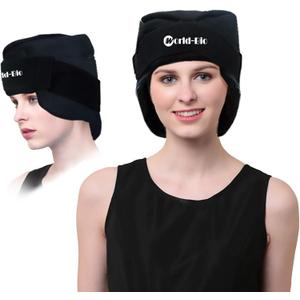 WORLD-BIO Migraine Relief Cap with Reusable Gel Ice Packs, Soothing Headache Relief Cap for for Tension and Stress,Wearable Long Lasting Cold Cooling Head Wrap for Headaches & Chemotherapy