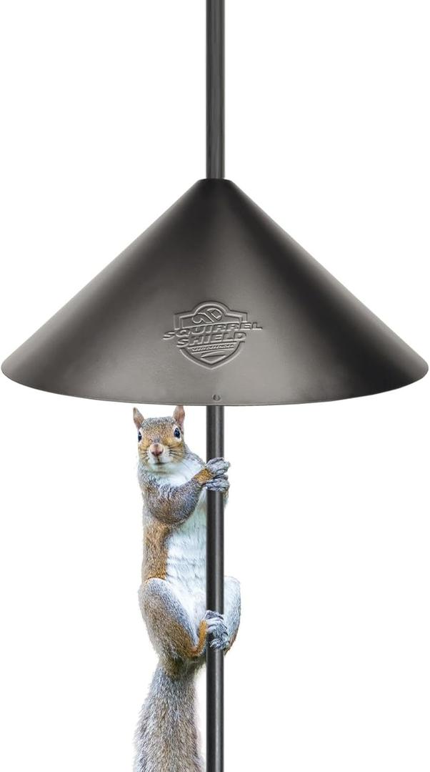 Nature's Way Squirrel Shield 18 inch Metal Wrap Around Baffle for Outdoor Wild Bird Seed Feeder, Squirrel Proof, Black