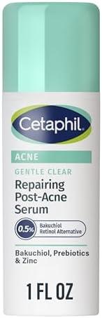 CETAPHIL Gentle Clear Repairing Post-Acne Serum, Retinol Alternative, Oil Free Serum for Sensitive Skin, 1 Fl Oz, Bakuchiol, Improves Skin Tone & Post-acne Marks, Dermatologist Recommended Brand