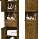 Viaozutis Tall Bathroom Cabinet, Storage Cabinet with 2 Doors & 2Drawer, with Ajustable Shelve, for Bathrooms, Kitchens,Entrances,BedroomsRetro Color