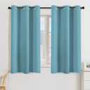 Turquoize Aqua Blackout Curtains for Bedroom 54 Inch Length 2 Panels Grommet Curtains for Living Room Energy Saving Window Treatment Panels for Bedroom Thermal Insulated Drapes, 42W x 54L, Aqua