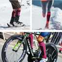 Hylaea Merino Wool Ski Socks, Cold Weather Socks for Snowboarding, Snow, Winter, Thermal Knee-high Warm Socks, Hunting (X-Large, Pink Rose Red (2 Pairs))