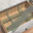 8pcs DIY Plastic Drawer Organizer Adjustable Drawer Dividers for Home Tidy Closet, Socks, Underwear, office school supplies, kitchen utensil tools (Clear Green)