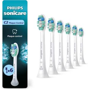 4 x Philips Sonicare C2 Plaque Control - Genuine Replacement Electric Toothbrush Heads, White, Up to 18 Month Supply, HX9026/77