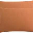 FLXXIE Microfiber Pillow Cases Queen Size Set of 2, Soft Pillowcases with Envelope Closure, Wrinkle Resistant Pillow Covers, 20x30, Tan