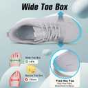 HPK Wide Toe Box Shoes Women Air Cushion Running Shoes Extra Wide Width Sneakers Ultra Light Tennis Arch Support Walking Diabetic Plantar Fasciitis Athletic Grey 41