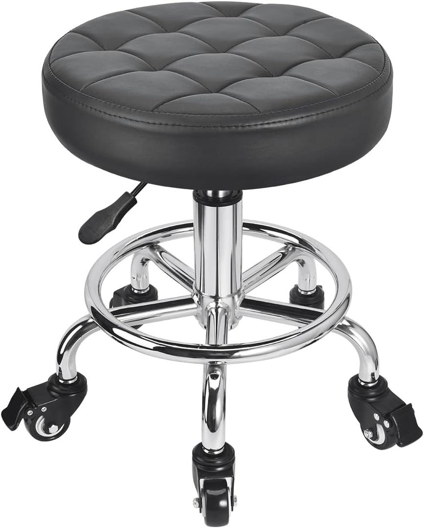 JOSTZHXIN Low Height Roller Stool Height Adjustable, Mechanic Stool Low Rolling Chair, Footstool Modern Roller Seat for Salon SPA Home Office Garage Shop (Style 3)