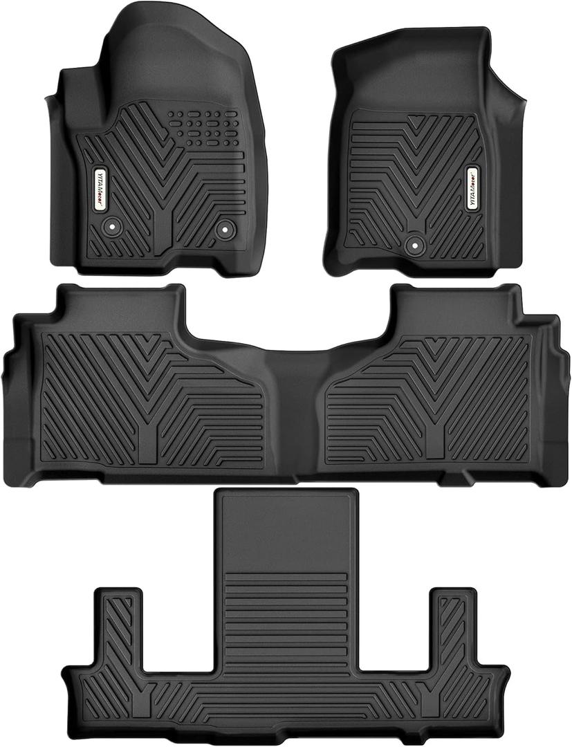 YITAMOTOR 3 Rows Floor Mats Fit for 2021-2026 Chevrolet Tahoe/GMC Yukon/Cadillac Escalade with 2nd Row Bucket Seats, Custom Fit Black TPE All-Weather 1st & 2nd 3rd Row Floor Liners