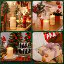 Domensi 2 Pcs Christmas Votive Flameless Candles Glass Candle Holders Real Wax 3D Wick LED Pillar Votive Wax Set Battery Operated Flickering Light for Home Xmas Table Decoration