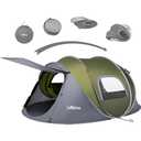 CampExo Camping Tent, Pop Up Instant Tent for 2-3 Person, Sets Up in Just Seconds, Waterproof Durable Tent with Carry Bag for Camping Hiking Outdoor (Army Green)