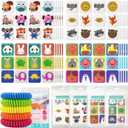 2 x Mosquito Repellent Stickers 240 Pcs,Cute Cartoon Mosquito Patches for Kids and Adults with 5 Pack Individually Wrapped Mosquito Repellent Bracelets for Outdoor Camping Traveling Fishing