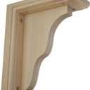 Ekena Millwork BKT03X07X09HARW Hamilton Traditional Wood Brackets, 3 1/2"W x 7"D x 9"H , Rubberwood