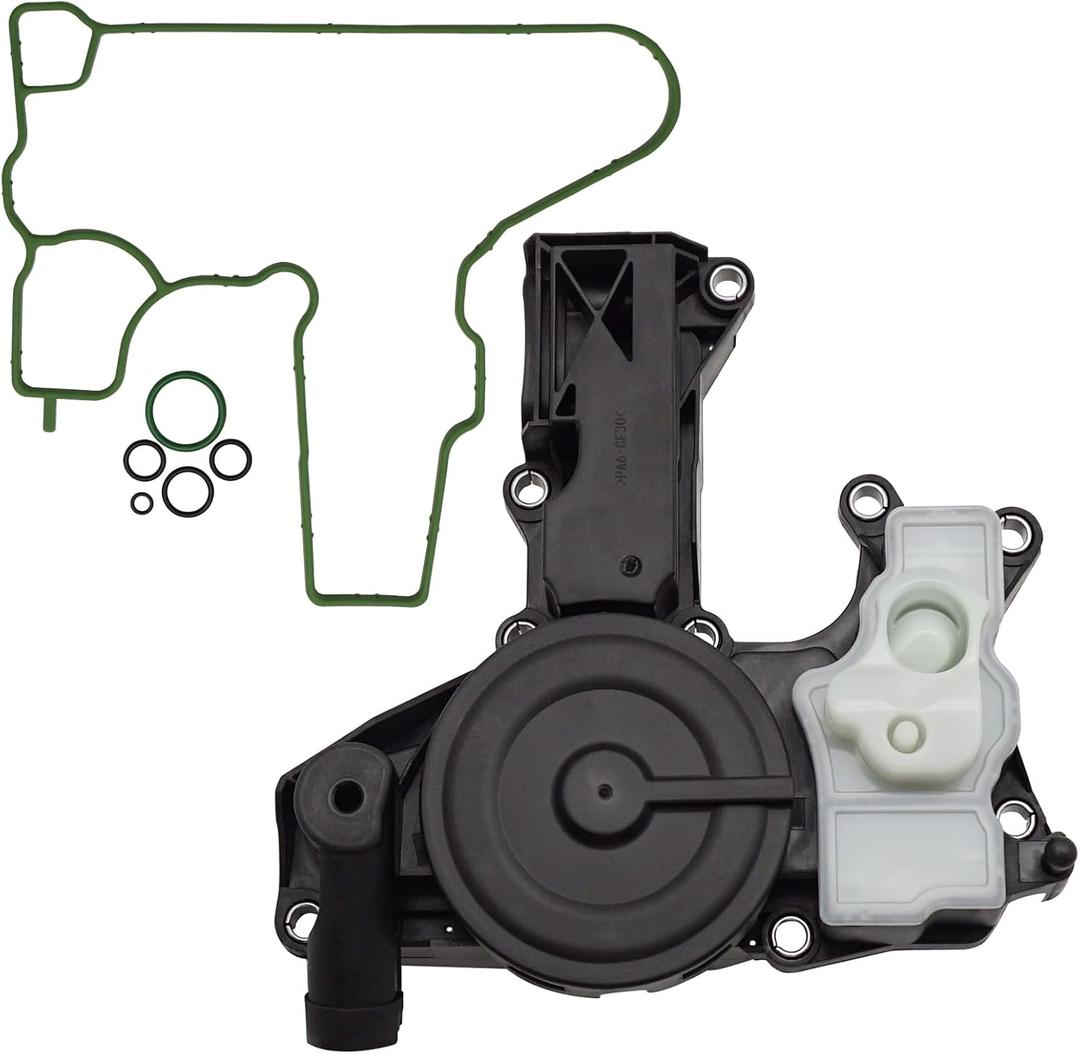 PCV Valve Engine Crankcase Vent Valve Oil Separator with Gasket & O-ring seal for 2012-2018 Audi A4 A5 A6 Q5 Quattro Allroad 2.0T Only 06H103495AE 06H103495J 06H103495AK