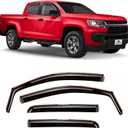 Voron Glass in-Channel Extra Durable Rain Guards for Trucks Chevrolet (Chevy) Colorado/GMC Canyon 2015-2022 Crew Cab, Window Deflectors, Vent Window Visors, 4 Pieces - 220184