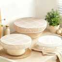 Reusable Bowl Covers for Bread Proofing- 3pc Beeswax Bowl Covers Reusable 8/10/12 Inch, 100% Organic Cotton, Elastic Cover for Sourdough- Shower Caps for Sourdough Bread, Dough Proofing & Food Storage